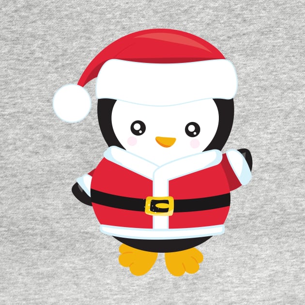 Christmas Penguin, Penguin With Santa Hat, Belt by Jelena Dunčević